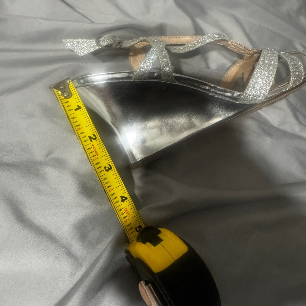 Nina pre owned Strap Silver Wedge Heels With Gems sku 16​ - Picture 9 of 9